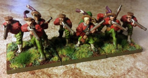 Arquebusiers of the Grail Regiment. Models by Citadel.